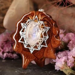 TEP Moonstone With Silver 64 Star Tetradedron