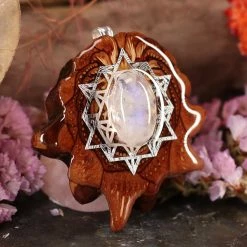 TEP Moonstone With Silver 64 Star Tetradedron