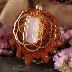 TEP Moonstone With Gold Seed Of Life