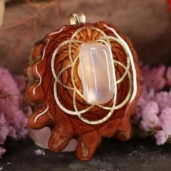 TEP Moonstone With Gold Seed Of Life