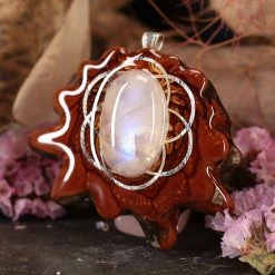 TEP Pendants Moonstone With Silver Seed Of Life
