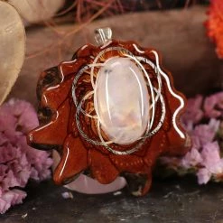 TEP Pendants Moonstone With Silver Seed Of Life