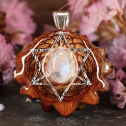 TEP Moonstone With Silver Merkaba