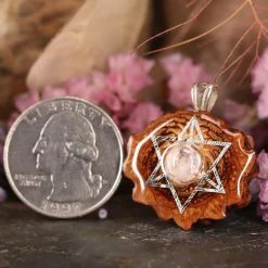 TEP Moonstone With Silver Merkaba Pendants
