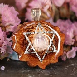 TEP Moonstone With Silver Merkaba Pendants