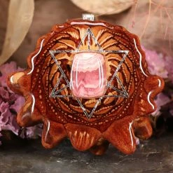 TEP Rhodochrosite With Silver Merkaba