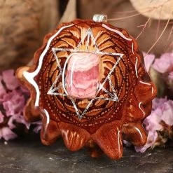 TEP Rhodochrosite With Silver Merkaba