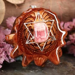 TEP Rhodochrosite With Silver Merkaba