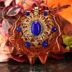 TEP Pendants Lapis Lazuli With Gold Multi-64 Star Tetrahedron Multi-Stone