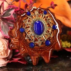 TEP Pendants Lapis Lazuli With Gold Multi-64 Star Tetrahedron Multi-Stone
