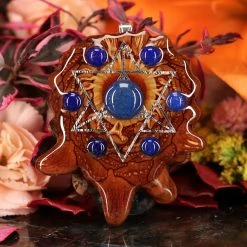TEP Lapis Lazuli With Silver Merkaba Multi-Stone Pendants