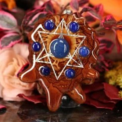 TEP Lapis Lazuli With Silver Merkaba Multi-Stone Pendants
