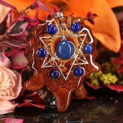 TEP Lapis Lazuli With Silver Merkaba Multi-Stone Pendants