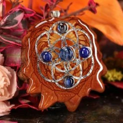 TEP Blue Kyanite With Silver Seed Of Life Multi-Stone 7 TEP Blue Kyanite With Silver Seed Of Life Multi-Stone