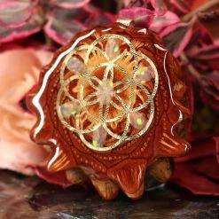 TEP Ethiopian Opal With Gold Seed Of Life Multi-Stone And Back Om