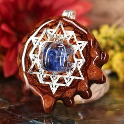 TEP Blue Kyanite With Silver 64 Star Tetrahedron