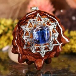 TEP Blue Kyanite With Silver 64 Star Tetrahedron 7 TEP Blue Kyanite With Silver 64 Star Tetrahedron