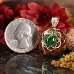 TEP Chrome Diopside With Silver Seed Of Life Pendants