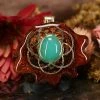 TEP Chrysoprase With Gold Seed Of Life