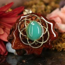 TEP Chrysoprase With Gold Seed Of Life