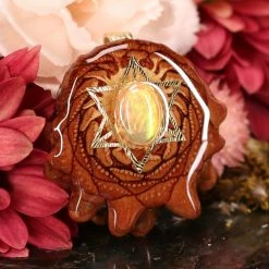 TEP Ethiopian Opal With Gold Merkaba Pendants