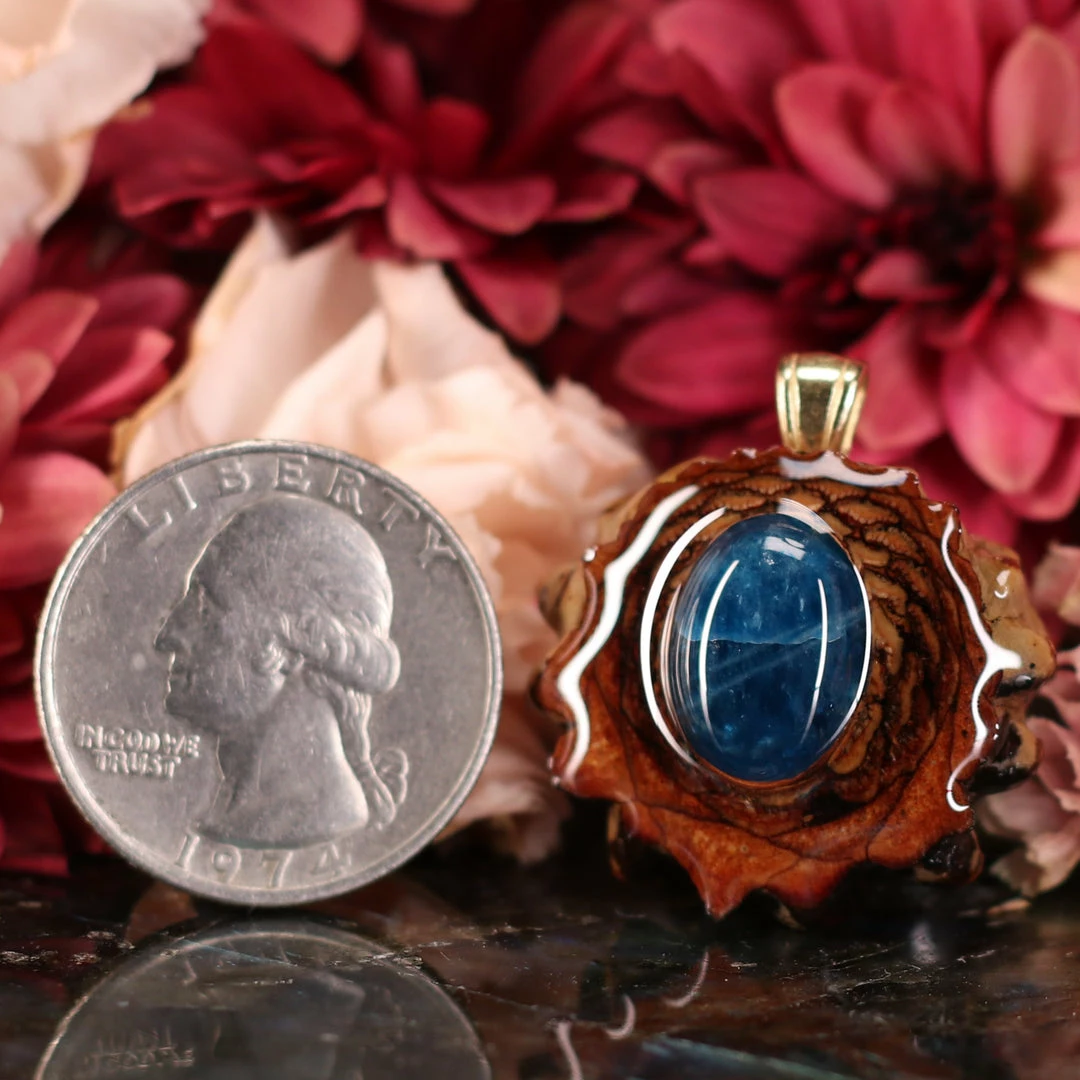 TEP Pendants Blue Apatite 4 TEP Pendants Blue Apatite