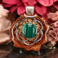 TEP Malachite With Silver Seed Of Life