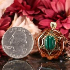 TEP Pendants Malachite With Gold Merkaba