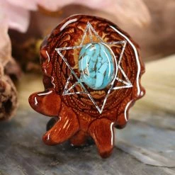 TEP Blue Mohave Turquoise With Silver Merkaba Pendants 7 TEP Blue Mohave Turquoise With Silver Merkaba Pendants