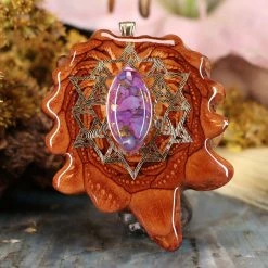 TEP Pendants Purple Mohave Turquoise With Gold 64 Star Tetrahedron