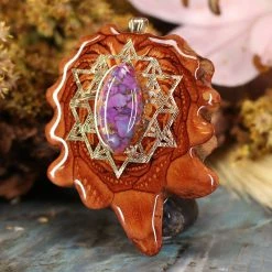 TEP Pendants Purple Mohave Turquoise With Gold 64 Star Tetrahedron