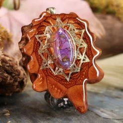 TEP Pendants Purple Mohave Turquoise With Gold 64 Star Tetrahedron