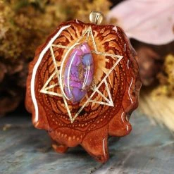 TEP Purple Mohave Turquoise With Gold Merkaba Pendants
