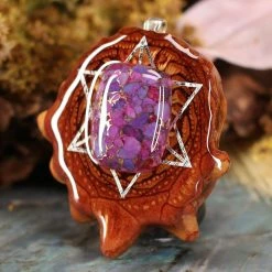 TEP Purple Mohave Turquoise With Silver Merkaba Pendants