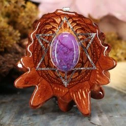 TEP Pendants Purple Mohave Turquoise With Silver Merkaba