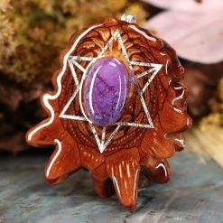 TEP Pendants Purple Mohave Turquoise With Silver Merkaba