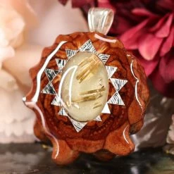 TEP Glowing Rutilated Quartz With Silver Sri Yantra