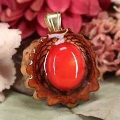 TEP Red Coral Pendants