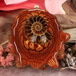 TEP Opal-Inlaid Ammonite Pendants