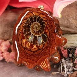 TEP Opal-Inlaid Ammonite Pendants