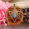 TEP Australian Blue Opal With Gold Merkaba