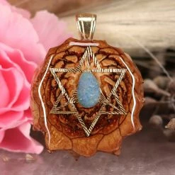 TEP Australian Blue Opal With Gold Merkaba