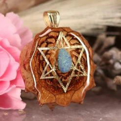 TEP Australian Blue Opal With Gold Merkaba
