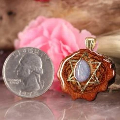 TEP Australian Blue Opal With Gold Merkaba