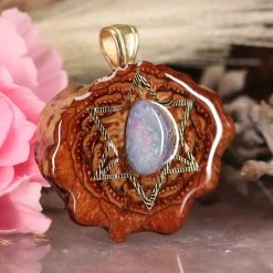 TEP Australian Blue Opal With Gold Merkaba