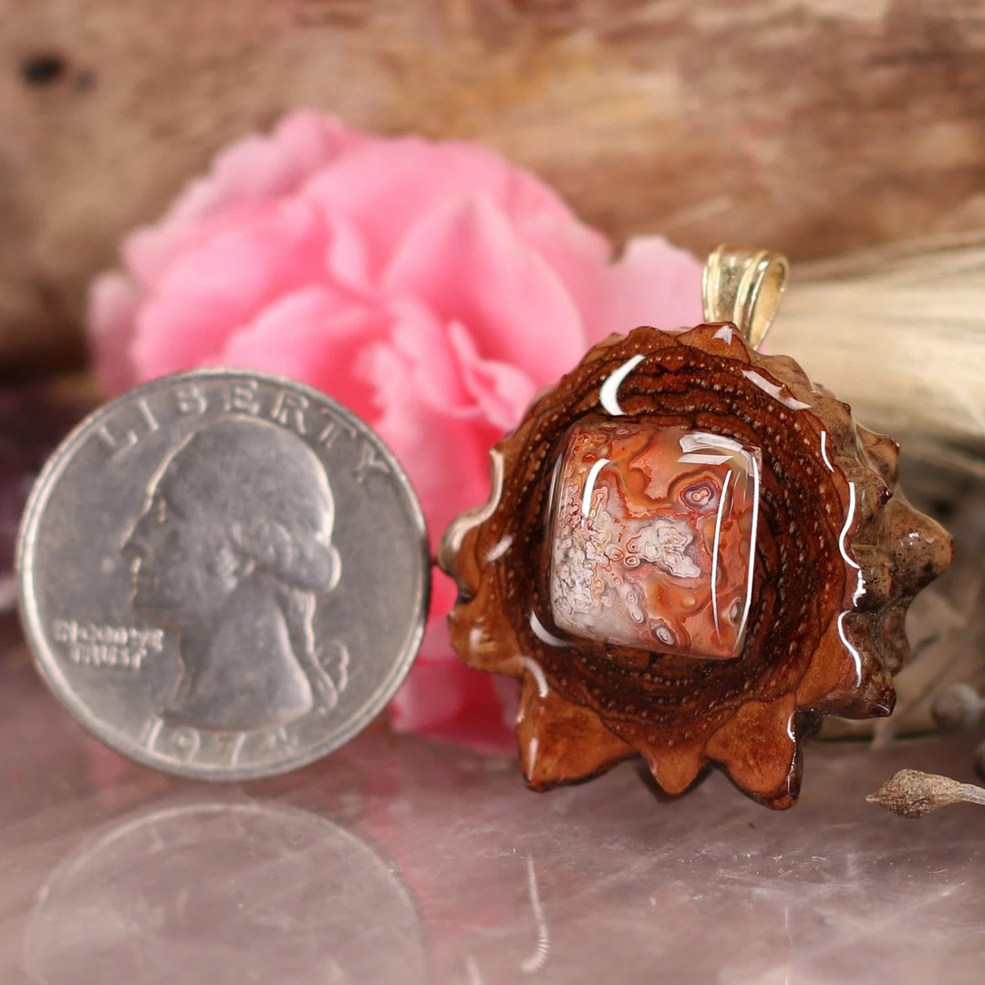 TEP Pendants Crazy Lace Agate 4 TEP Pendants Crazy Lace Agate