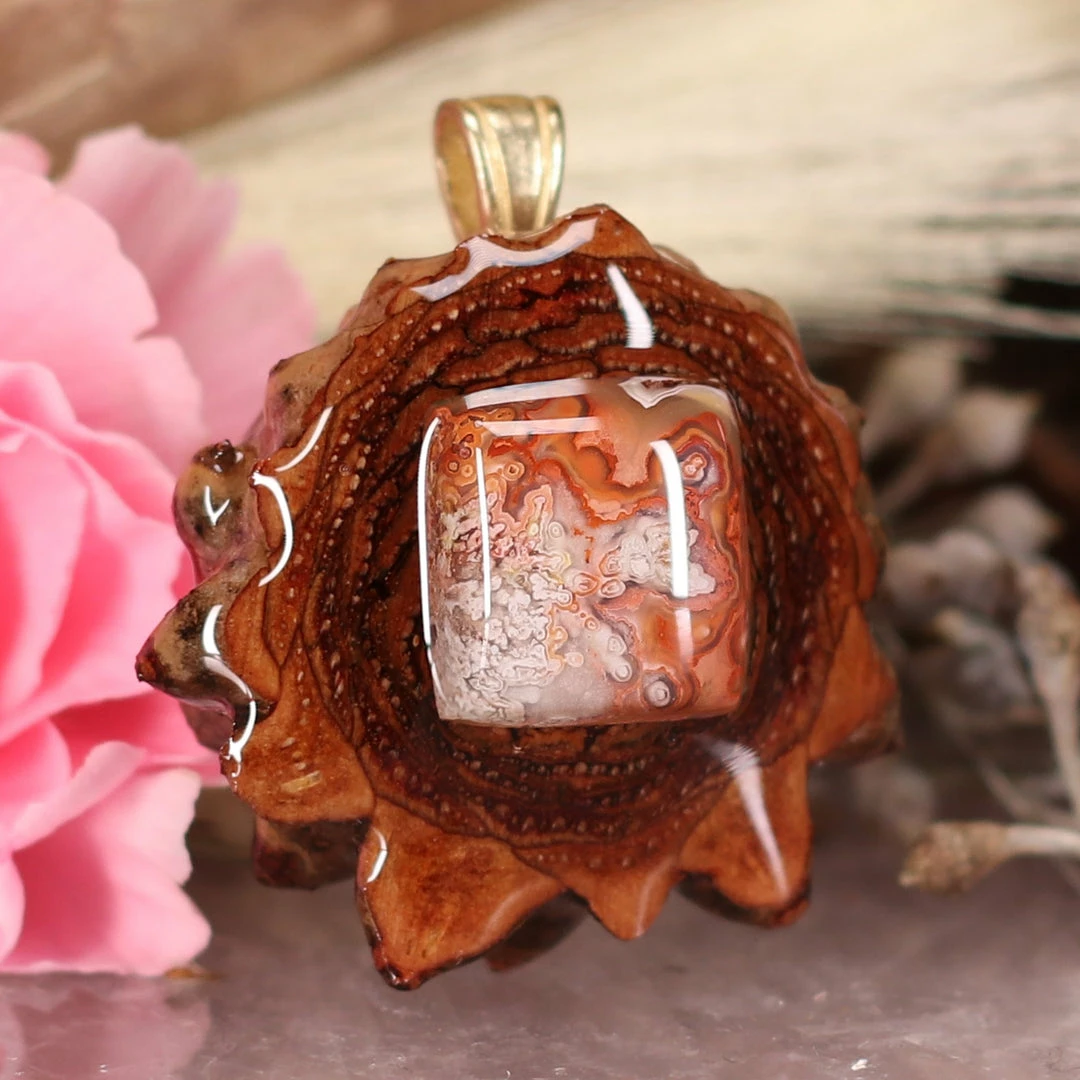 TEP Pendants Crazy Lace Agate 5 TEP Pendants Crazy Lace Agate