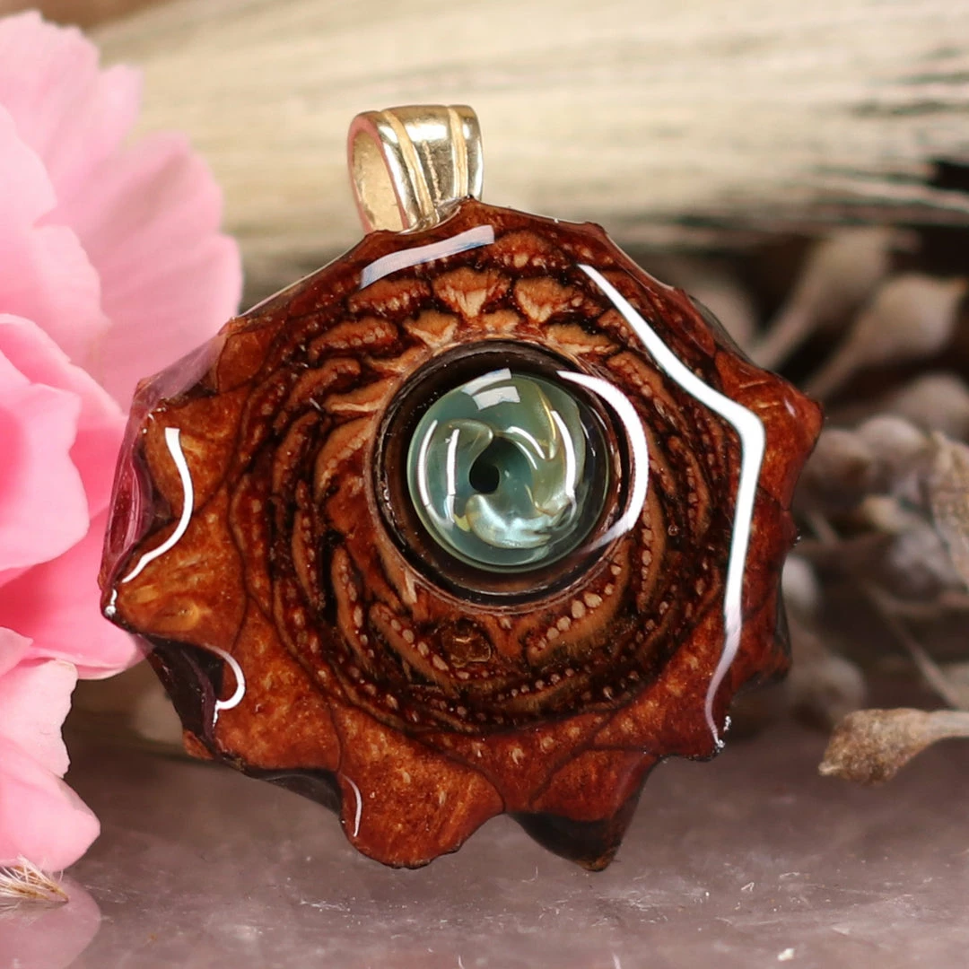 TEP Pendants Green Fume Implosion Glass 5 TEP Pendants Green Fume Implosion Glass