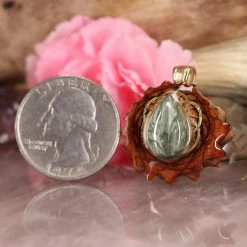 TEP Seraphinite With Gold Seed Of Life Pendants