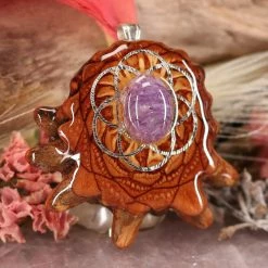 TEP Charoite With Silver Seed Of Life And Back Om Pendants